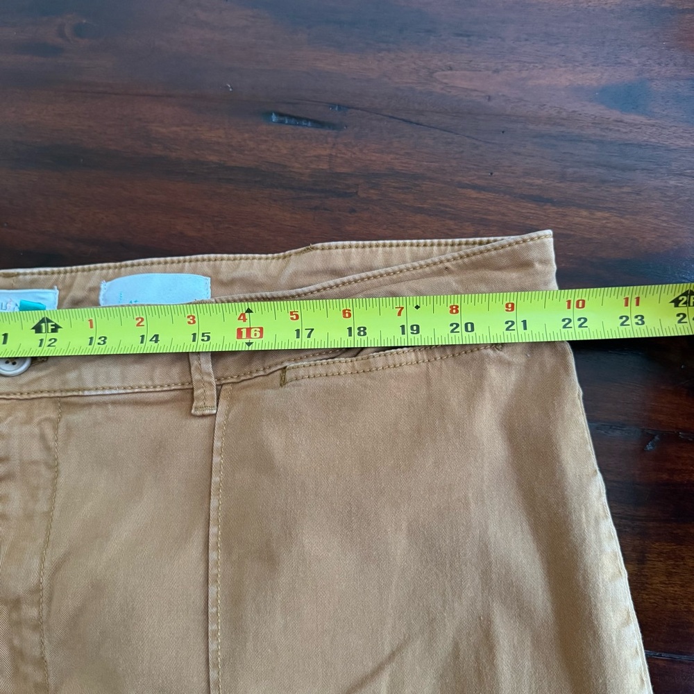 Anthropologie Mustard Wide-Leg Cropped Pants - Picture 12 of 14